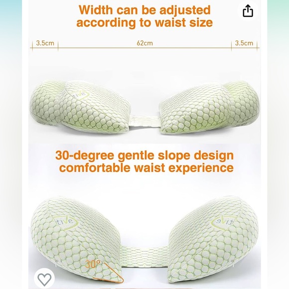 Pregnancy Sleeping Lumbar Pillow Adjustable Back Belly Stomach Side Support NEW - Picture 3 of 7